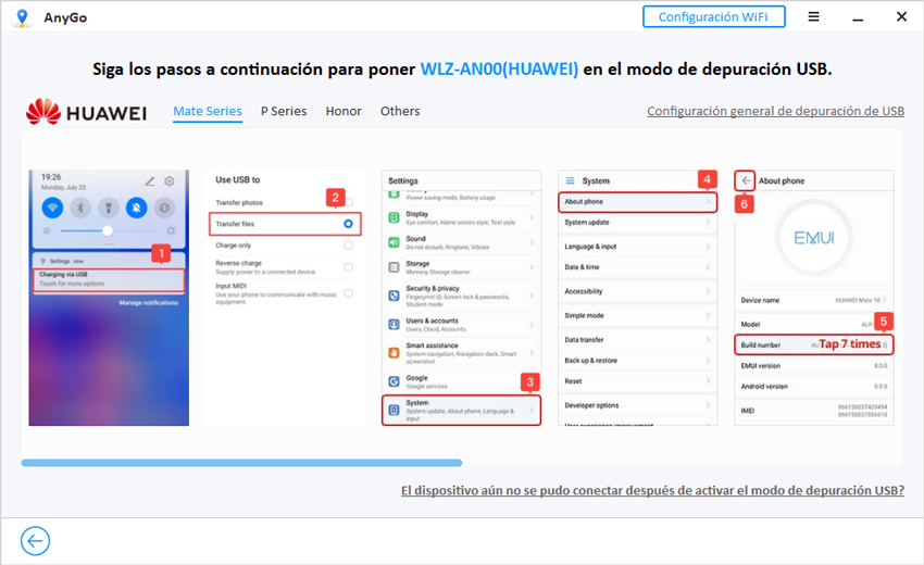 habilitar depuracion usb anygo ganar