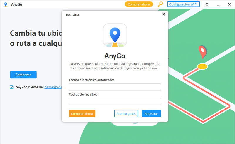 listo para introducir la licencia ganar
