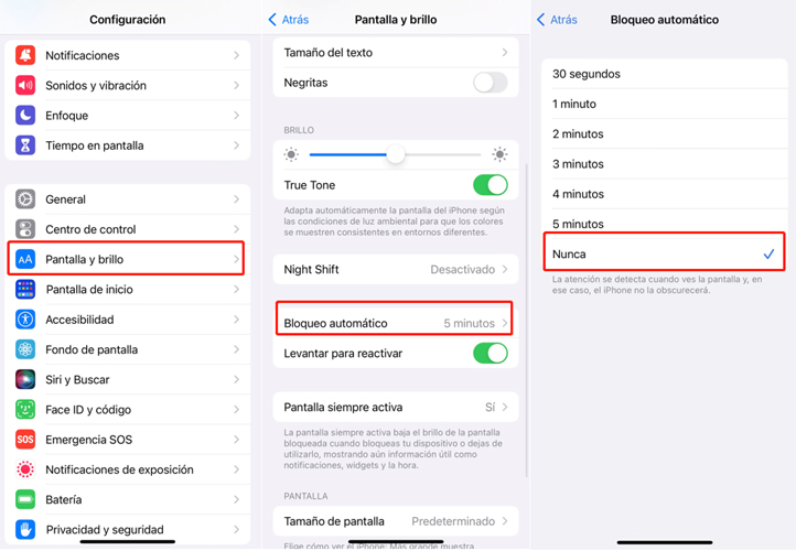 mantener iphone siempre pantalla