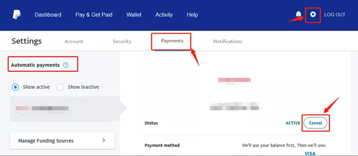 paypal cancel subscription